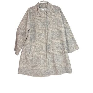 Max Studio 1X Women's Gray/Beige Cape Coat wool blend dry clean only